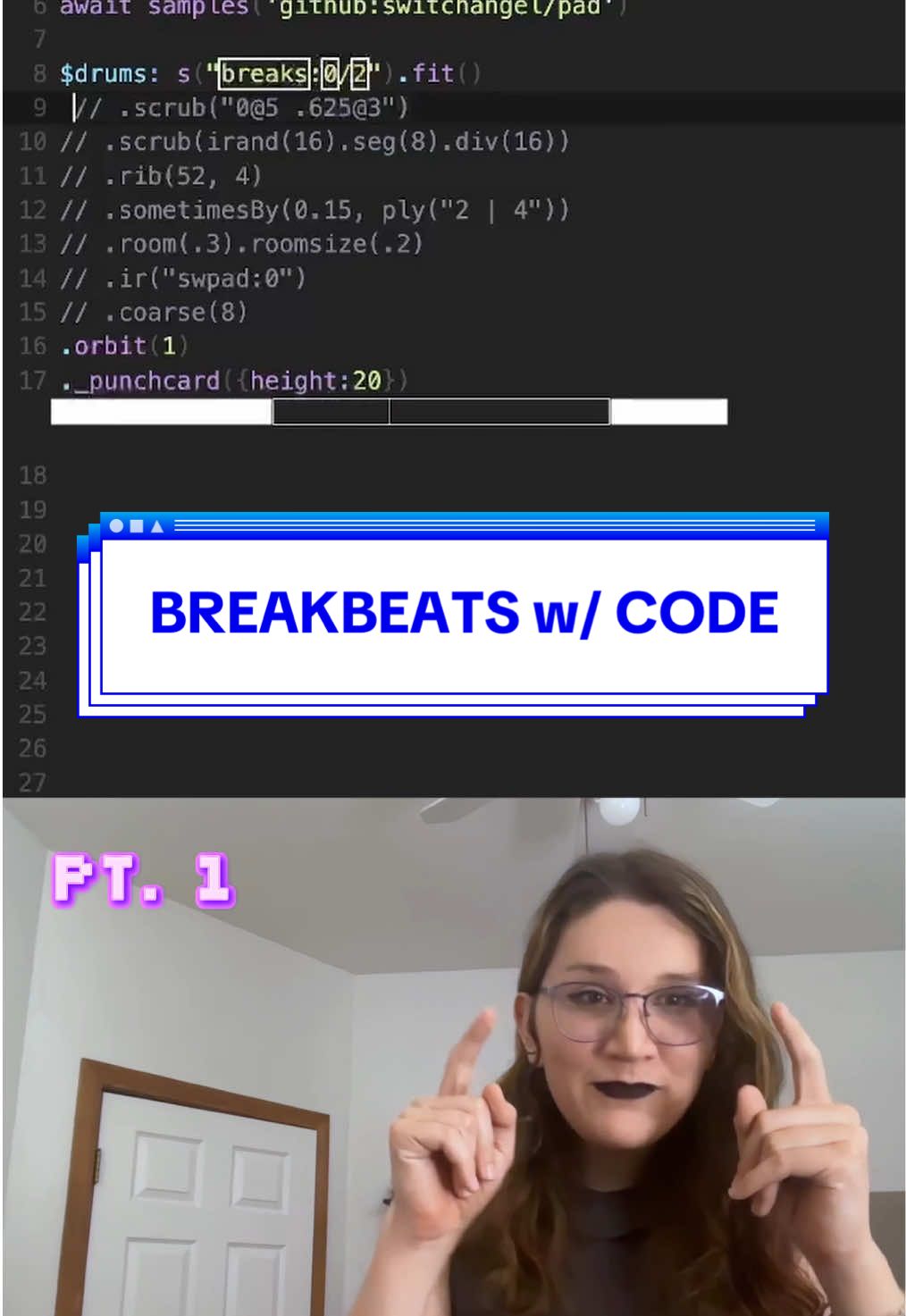 I create music with code, I help create this software called STRUDEL in my free time. ^^ I also have an ALBUM out called Switch Angel. Inspired by @char video format :o #creativecoding #strudel #breakcore #musictutorial 
