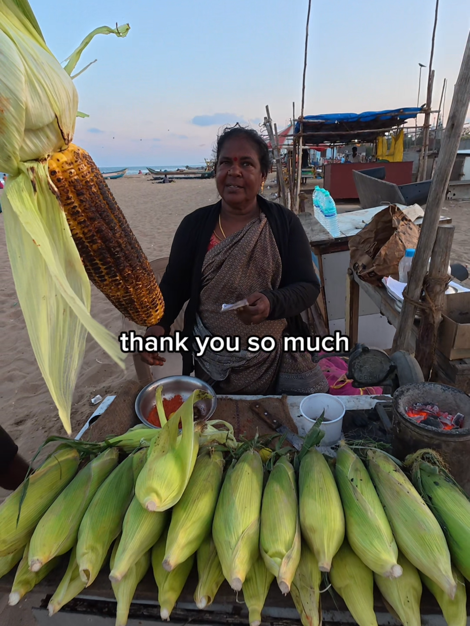 $0.60 corn in India 🇮🇳 #hughabroad #streetfood