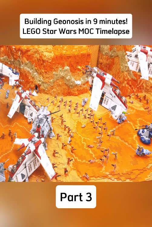 Building Geonosis in 9 minutes! LEGO Star Wars MOC Timelapse. Part 3 #lego #legostarwars #legofortnite #legoset #fyp 