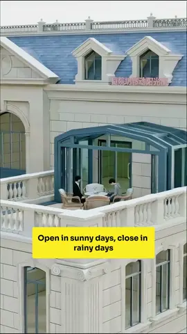 Open in sunny days,close in rainy days🤩#fyp #singaporean #perfabricatedbuilding #sunroom #England #America #dohagatar #Canada #louver #design #cover #swimmingpool #greenhouse #retractableroof #ourdoorrestaurant #backyard #tarrace #tinyhousetour #UK #foryou 