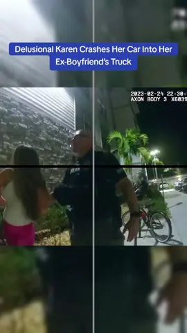 Delusional Karen Crashes Her Car Into Her Ex-Boyfriend’s Truck #cops #copsoftiktok 