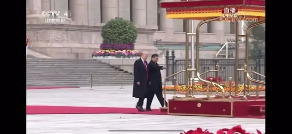 Donald trump 1st state visit to china🇺🇸🇨🇳 welcomed by president Xi jinping🫡#xijinping #donaldtrump #starspangledbanner #chinesenationalanthem 