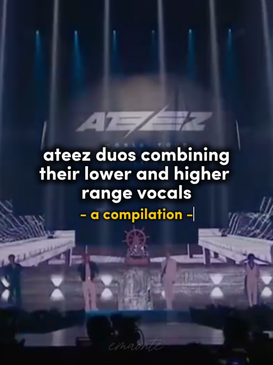 we love a vocally diverse group👏👏 p.s. apologies in advance if i missed any song, i did my best ok😔🙏 #ateez #에이티즈 #hongjoong #홍중 #seonghwa #성화 #yunho #윤호 #yeosang #여상 #san #산 #mingi #민기 #wooyoung #우영 #jongho #종호 #fyp #foryoupage 