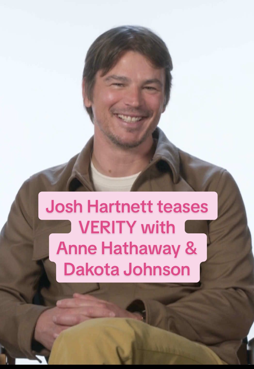 I can’t wait for this movie!! #JoshHartnett 😍😍😍 #verity #annehathaway #dakotajohnson #fightorflight #veritymovie #colleenhoover #movie #interview 