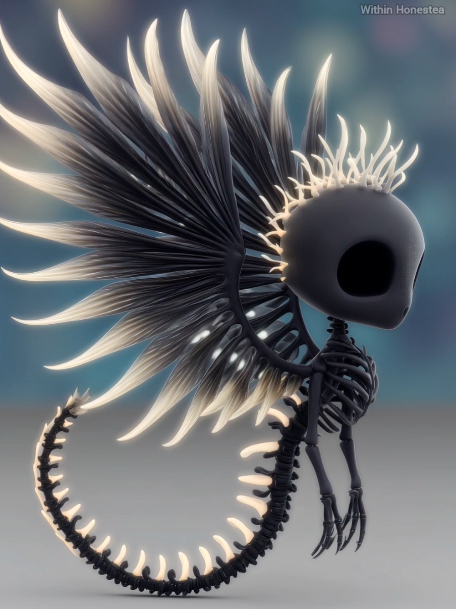 Three interesting creature animations 🖤 #synthography #animation #animationart #animallover #fantasyart #fantasy #fantasyworld #timburtoninspired #UniqueCreations 