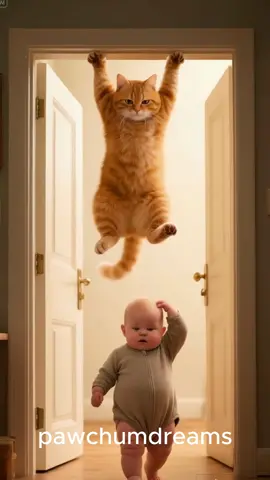 Cute baby playing hide and seek with orange cat #cutebaby  #cutecat  #fart  #orangecat  #babylaugh  #petlovers  #pet  #funnybaby  #funnyvideo  #funnymoments  #catlaughing  #fyp  #ai 