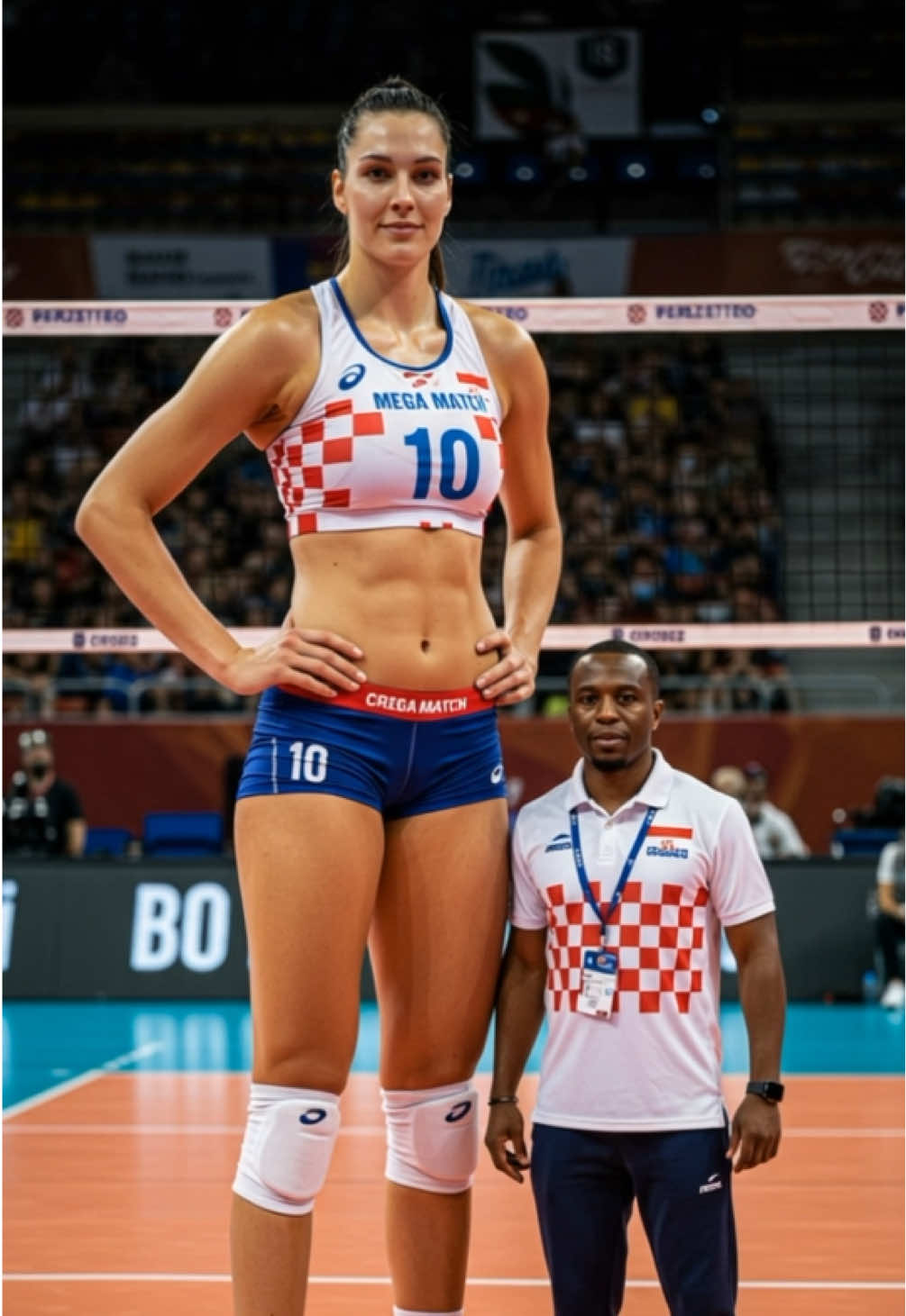 Tallest Woman 10ft Volleyball Player😍😍🤯😱#shorts #volleyball #tallwoman #tallgifriend #hug #4you #fyp #volleyball #tallgirl #volleyballplayer #foryoupage #tallathlete #womensvolleyball #fypp #4yp #sports #viral #volleyballgirls #tallqueen #sportstiktok 