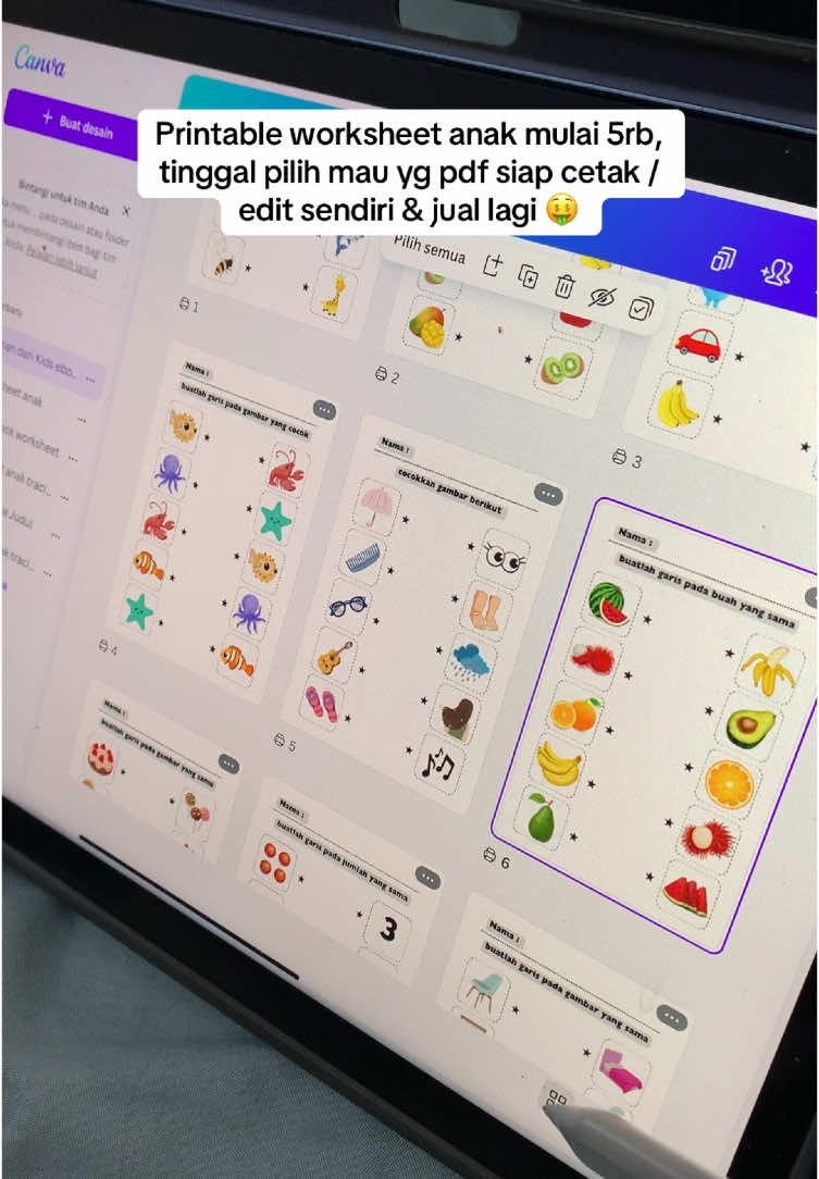 template worksheet anak ( 5k ) ✅ Bisa dijual kembali ✅ Bisa di edit  ✅ PDF / siap cetak #worksheetanak #worksheetsforkids #lynkid #canva #produkdigital #digitalproduct #freelance #fyp 