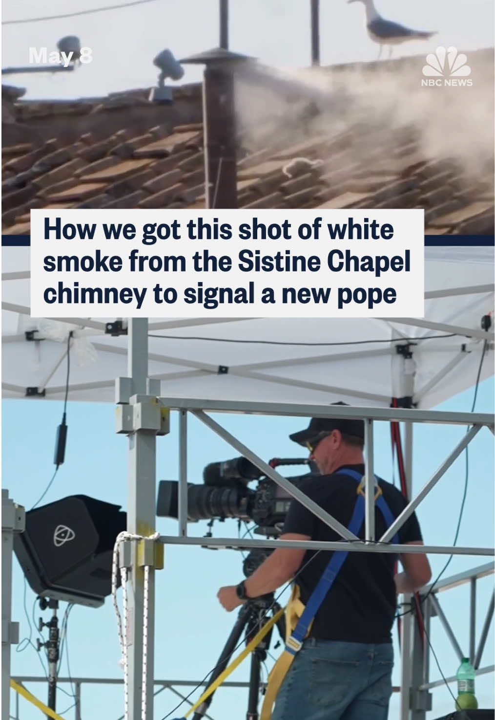 As white smoke poured from the Sistine Chapel chimney, signaling the #conclave has chosen a new #pope, NBC News' Anne Thompson introduces you to the cameraman behind the shot.