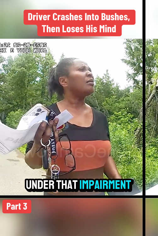 Driver Crashes Into Bushes, Then Loses His Mind #cops #police #policeofficer #bodycam #crime #truecrime #truestory #foryou 
