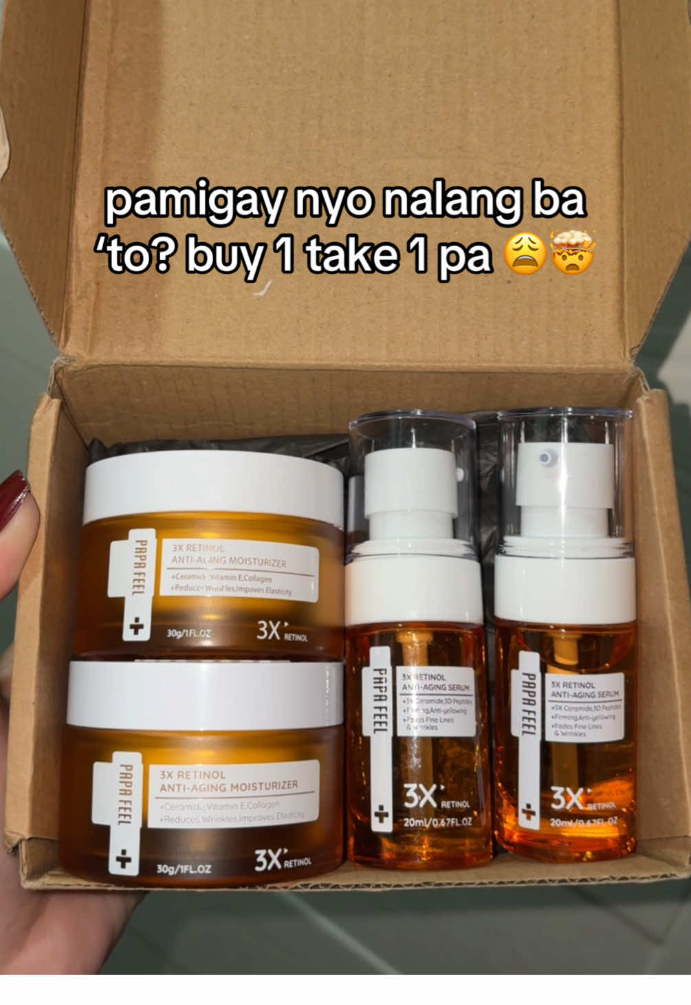 grabe ang pasale parang pinamigay nalang eh naka buy 1 take 1 pa today! 😫🤯 #fyp #foryoupage #papafeel #retinol #antiaging #papafeel3xretinol #papafeel3xretinolantiagingmoisturizer #papafeelretinolantiagingmoisturizer #retinolserum #serum #moisturizer 