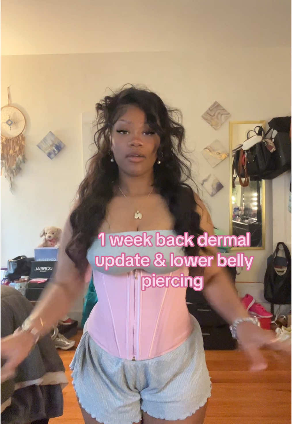 They do itch at night but just cover with bandaids #backdermalpeircing #dermals #nyiahmikel2 #fyp #update 