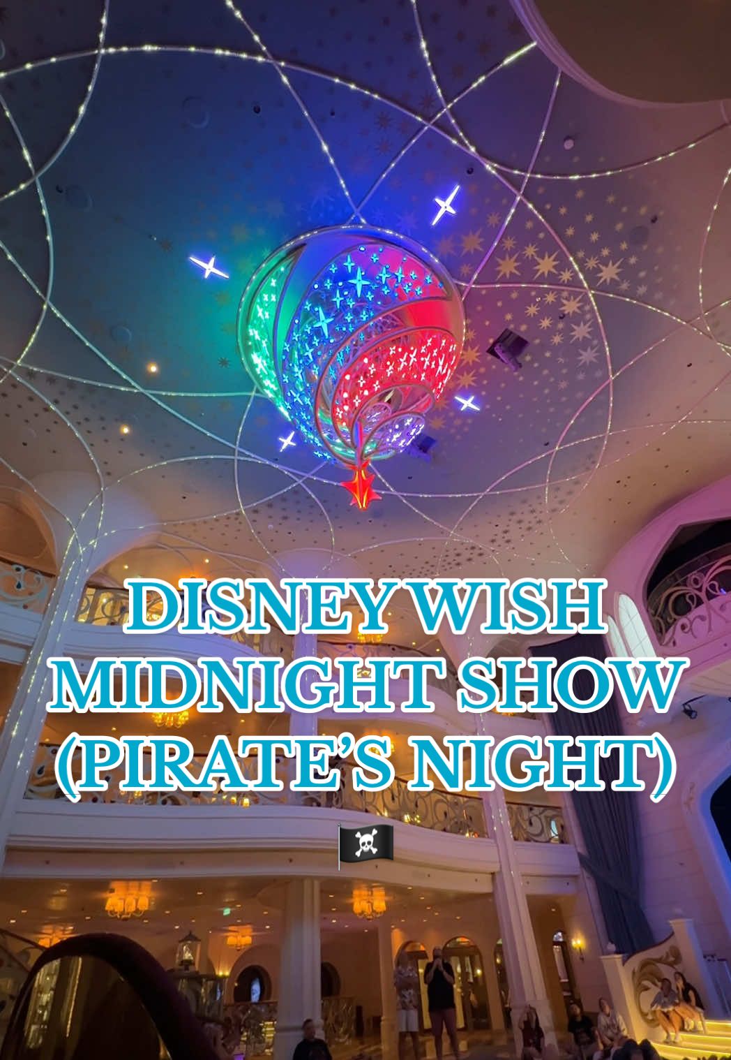 (show starts at 21 seconds) guess there’s a special version of the midnight show for pirate’s night?? 🤔 #disneywish #midnight #chandelier #piratenight #disneycruise #dcl #disneyadult #show #disneycruiseline 