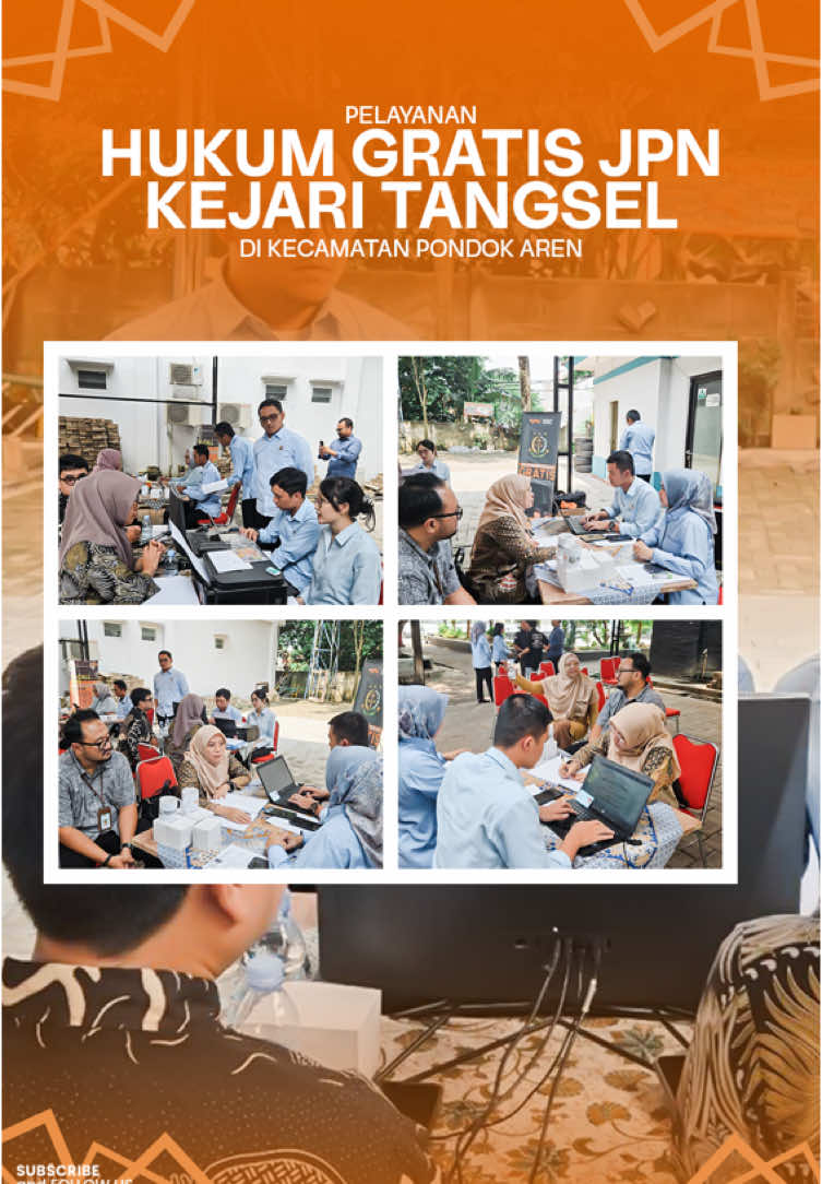 Hallo Sobat Adhyaksa! Bertempat pada Kantor Kecamatan Pondok Aren Kepala Seksi Perdata dan Tata usaha Negara Bapak M. Rizki Romy Perkasa,SH., MH, beserta Jaksa Pengacara Negara dan Jajaran telah melaksanakan kegiatan Pelayanan Hukum Gratis kegiatan tersebut berlangsung sekitar pukul 09.00 - 12.00 WIB. Kamis (08/05/2025) Kejaksaan Negeri Tangerang Selatan menyediakan pelayanan hukum gratis kepada masyarakat melalui Jaksa Pengacara Negara (JPN). JPN memberikan konsultasi hukum, pendapat hukum, dan informasi hukum kepada masyarakat secara gratis. Layanan ini mencakup konsultasi hukum perdata dan tata usaha negara agar Masyarakat kini tak perlu bingung lagi menghadapi persoalan hukum. Kami hadir memberikan konsultasi hukum gratis, terbuka untuk seluruh masyarakat. Hotline : 082114002353 Linktr.Ee/Kejaksaannegeritangsel Or Click In BIO #kejaksaanri #kejaksaanrb #kejaksaanagung #kejaObanten #kejaritangsel #kemenpanrb #jaksa #jaksaindonesia #jaksakita #asnkejaksaan #indonesia #rbkunwas #zonaintergritas #jaksapedia #infotangsel #tangselive #24jamtangsel #seputartangsel #hukum #tangsel #jaksa #kejaksaanri #kejaksaan #jaksaagung #pengacaranegara #adhyaksa #kejaksaantinggi #jaksasahabatmasyarakat #hukum #thisistangsel