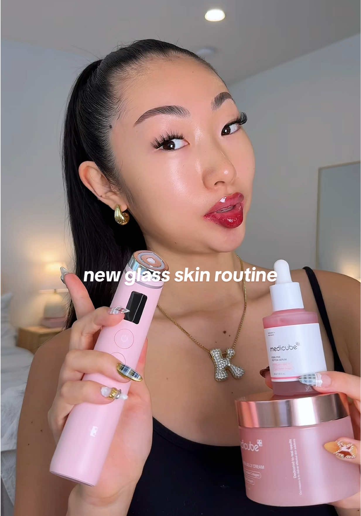 this routine was INSANE and my skin by the end?? I think I’ve found my new skincare routine ✨ @medicube global   #medicube #skincare #boosterpro #medicubeskincare #pdrn #kyliejenner 