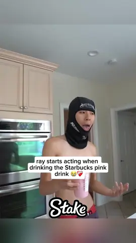 ray starts acting when  drinking the Starbucks pink  drink 😭❤️‍🩹#fyp #rayasianboy #viral 