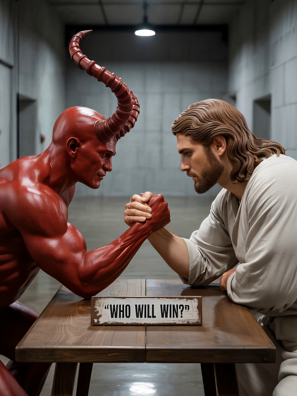 Jesus ist King #jesus #viral #arm #wrestling #devil #choose #win #explore #reels #comment #amen #foryou #fyp #fy #foruyou #trends 