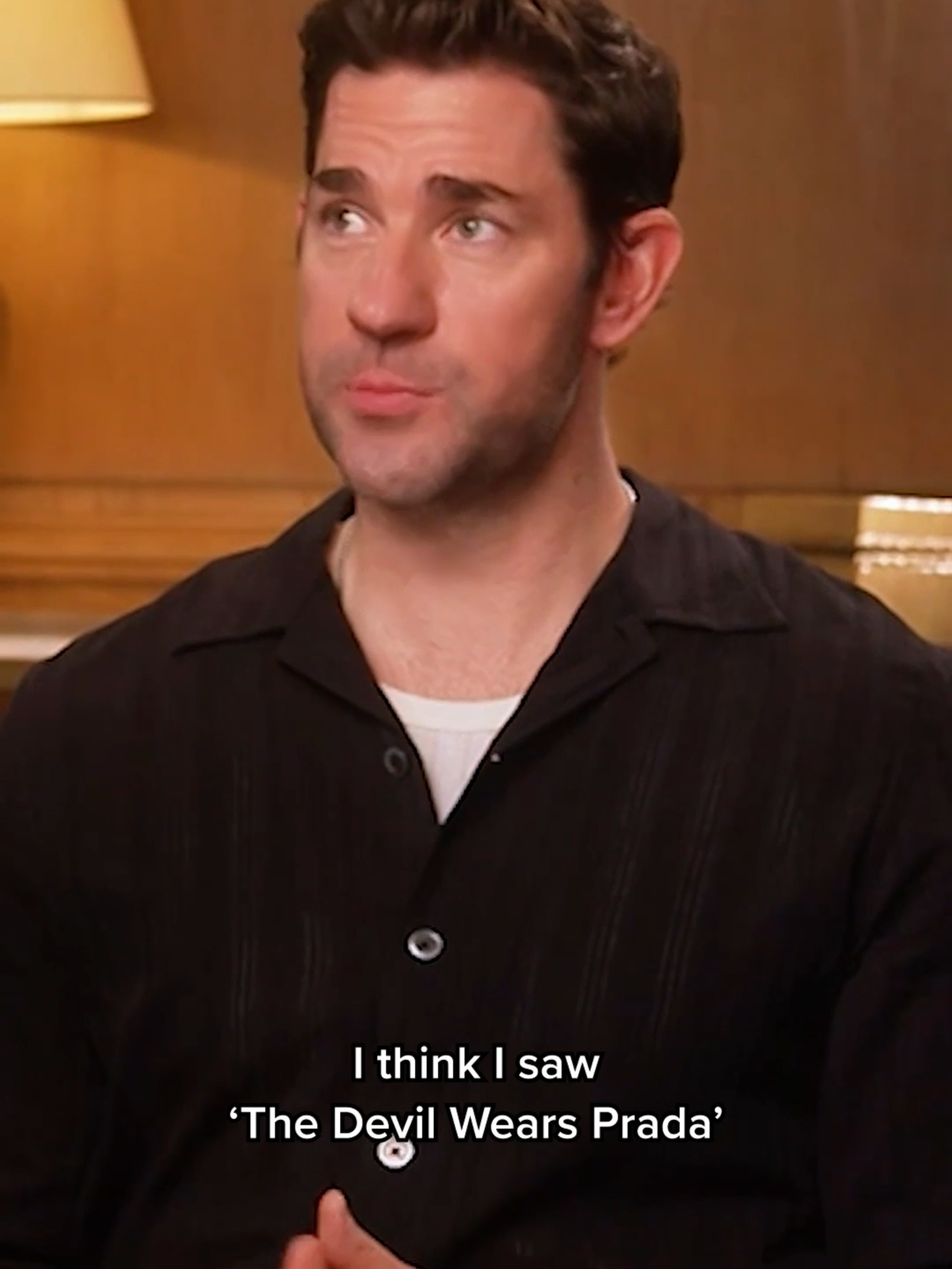 Oh don't be ridiculous, Andrea, everybody wants a a fanboy hubby like John Krasinski. 🥹 #devilwearsprada #johnkrasinski #emilyblunt