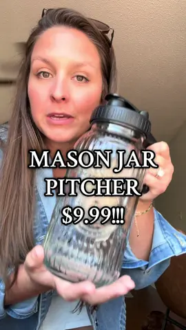 This mason jar pitcher is on sale for $9.99! 🤯🤯🤯 #pitcher #masonjar #summer2025 #summercookout #kitchenware #KitchenHacks #TTSLevelUp #tiktokshopfind #tiktokshopspringglowup 