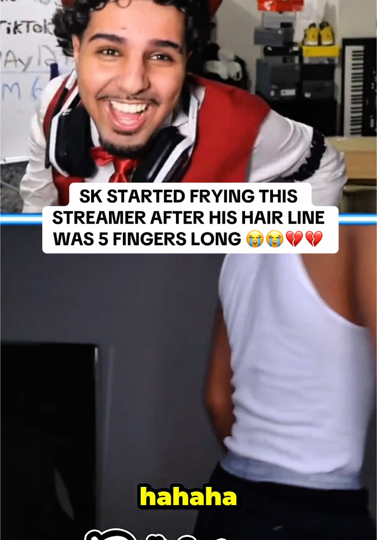 Twitch itsOnlySk 👀 #relatable  #twitchstreamer #live #haircut #hairline #fyp #roasted #bigforhead #forhead 