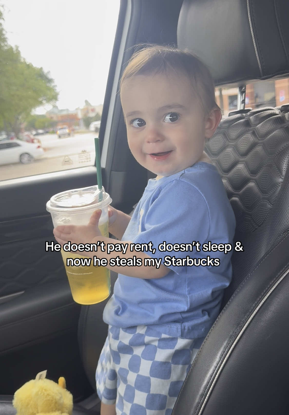 Good thing he’s extra cute🥹 @Starbucks my 16th month old is a big fan #toddler #baby #funny #funnyvideo #viral #starbucks #kids #mom #momlife 