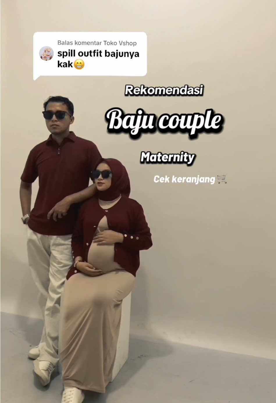 Maternity dadakan pake outfit seadanya dilemari, yg mau samaan cus cekout dikeranjang 😍 (sepatu couplenya beli offline di sogo)🛒‼️ #fyp #foryou #xybca #maternity #maternityphotoshoot #selfphotostudio #maternityselfphotostudio #outfitcouple 