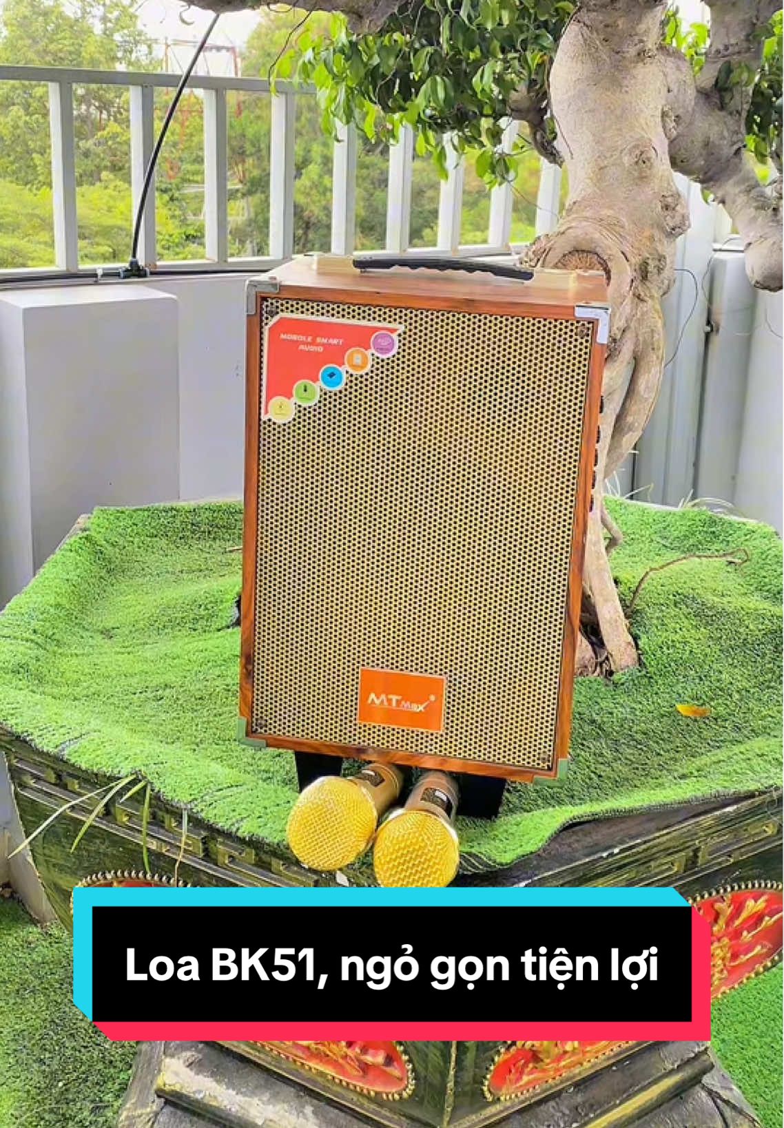 Loa BK51 thiết kế ngỏ gọn, dễ dàng di chuyển mọi nơi, kèm 2micro #manhtien #mtmax #xuhuongtiktok #karaoke #micro 