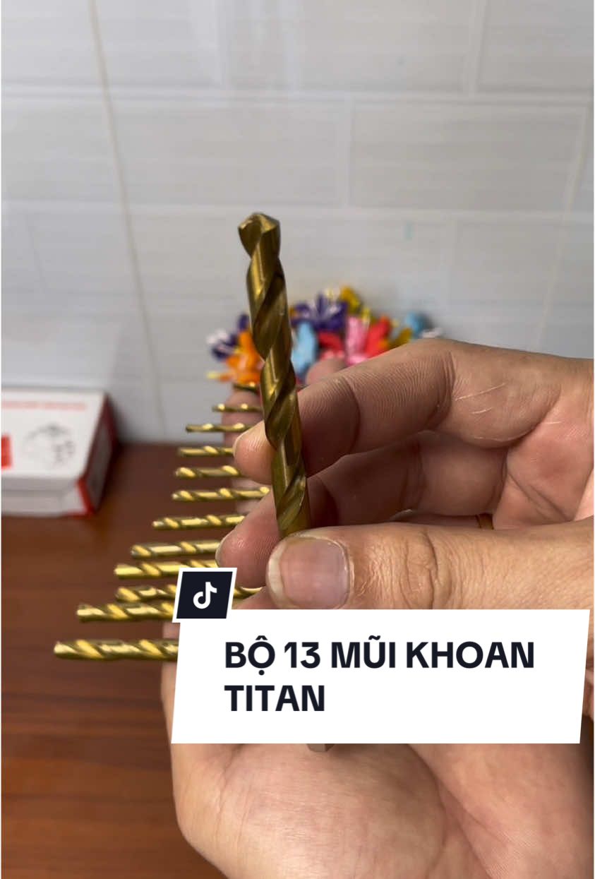 Bộ 13 mũi khoan từ 3mm đến 10.5mm bền bỉ #muikhoandanang #muokhoaninox #muikhoantitan 