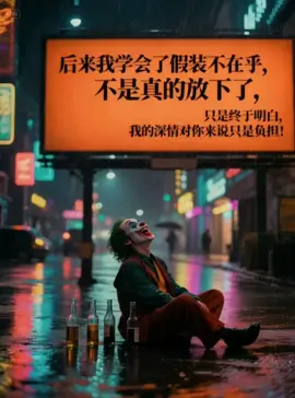 后来我学会了假装不在乎,不是真的放下了, 只是终于明白,我的深情对你来说只是负担!