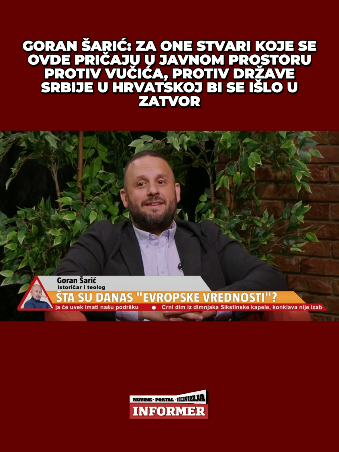 Goran Šarić je u emisiji 