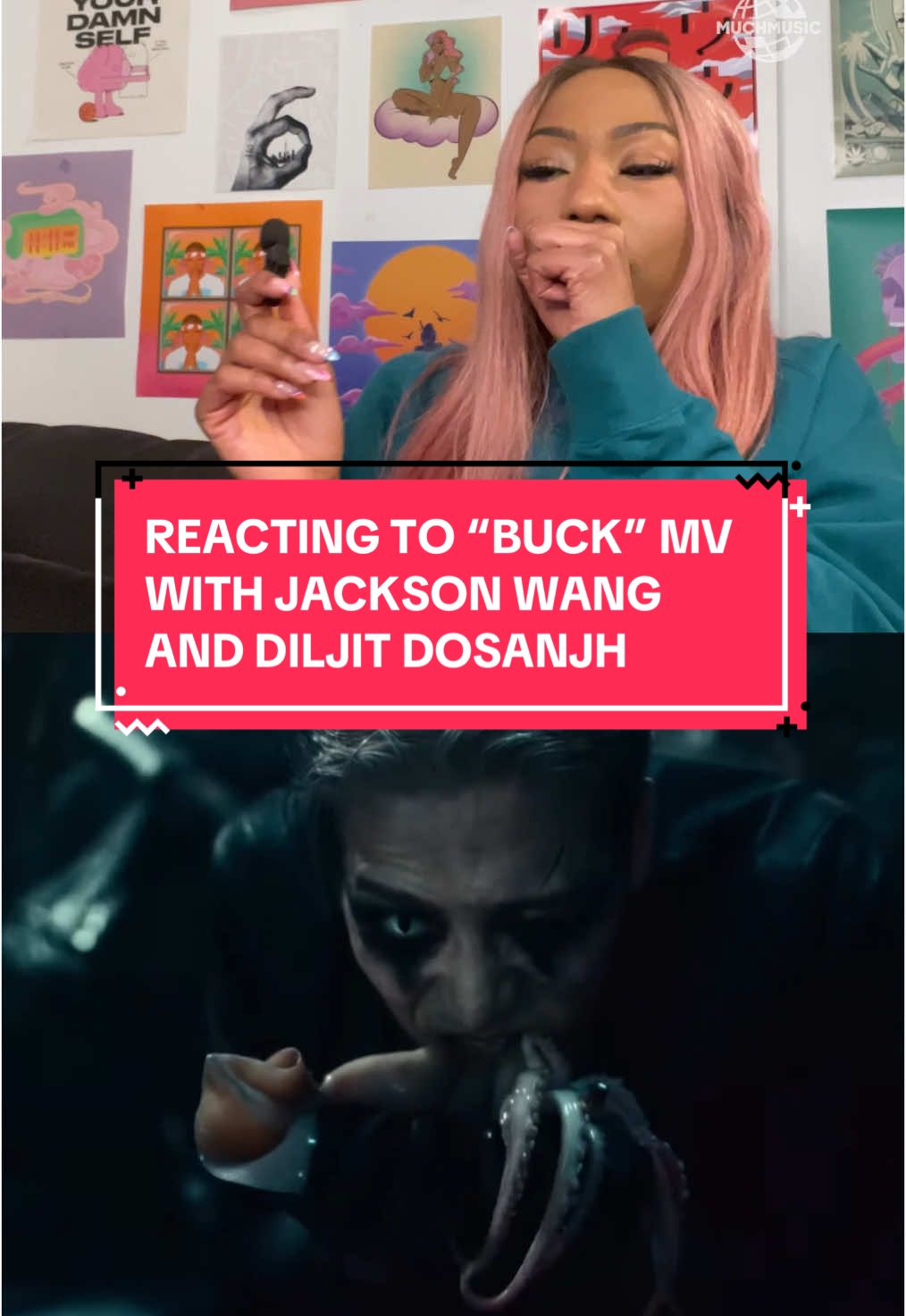 Thoughts on this new collab with @Jackson Wang 王嘉爾 잭슨 and @Shivaeya ?!👀🦑 Full reaction on YouTube / MUCH🎥⭐️ #buck #jacksonwang #reaction #diljitdosanjh 