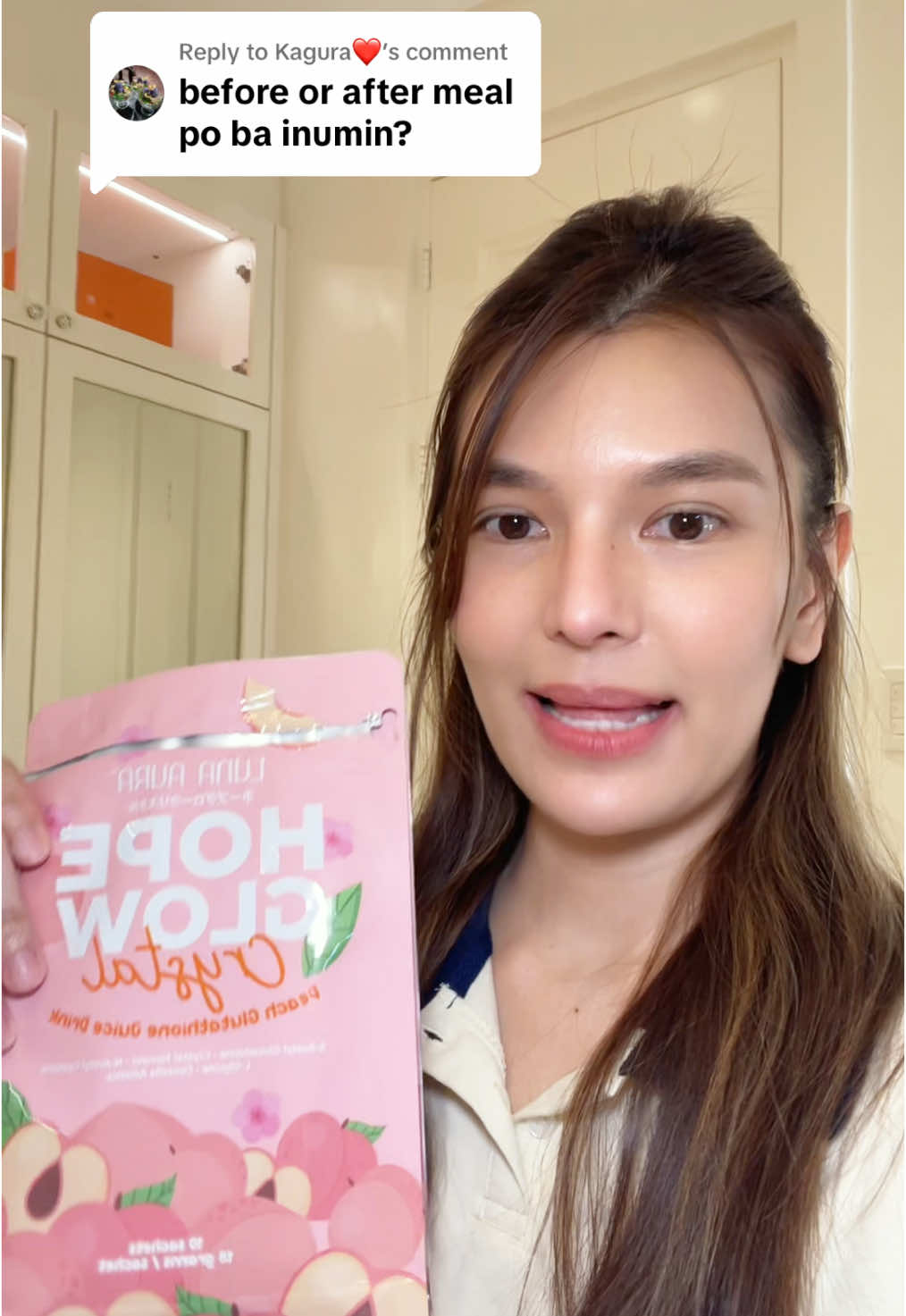 Replying to @Kagura❤️ Take 2 sachets daily for best results 💗 #LunaAuraPH #HopeGlow #HopeGlowCrystal #HopeGlowSuper #SkinWhitening #SkinLightening #SAcetylGlutathione #GlutaJuice 