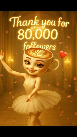 Thankyoufor80,000followers️‍🔥❤️🙏Youguysareamazing!Let’skeepgoingtogether🚀💯#80KFollowers #ThankYou #RoadTo100K #ThankYou #80KFollowers #GratefulHeart #LatteBallerina #CoffeeArtStyle #ViralThanks #BalletVibes #WhimsicalArt #TikTokMilestone #ThankfulJourney