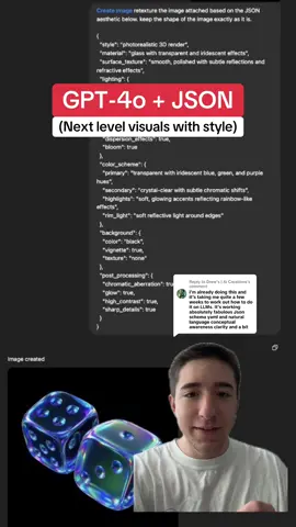 Replying to @Drew’s | Ai Creations did you know you should be promoting #chatgpt with #json #prompt to get 10x better results 🤔 #aitips #aicontent #chatgpt4 