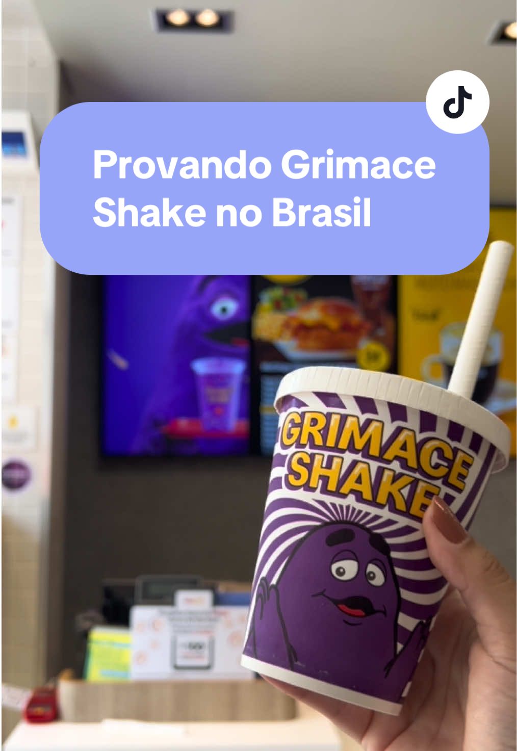 PROVAMOS! SOBREVIVEMOS? Grimace Shake no Brasil 💜 #grimaceshake #grimacebrasil #shake #mcdonalds #mequi 
