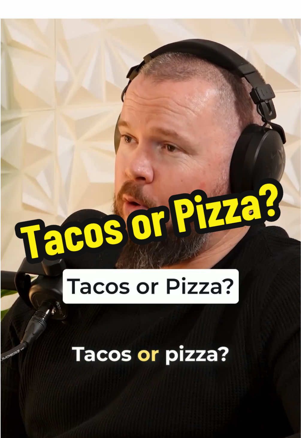 Tacos or Pizza? The first question we ask every guest as part of our #thisorthat segment. What would you say? #podcast #tacos #pizza #Foodie 