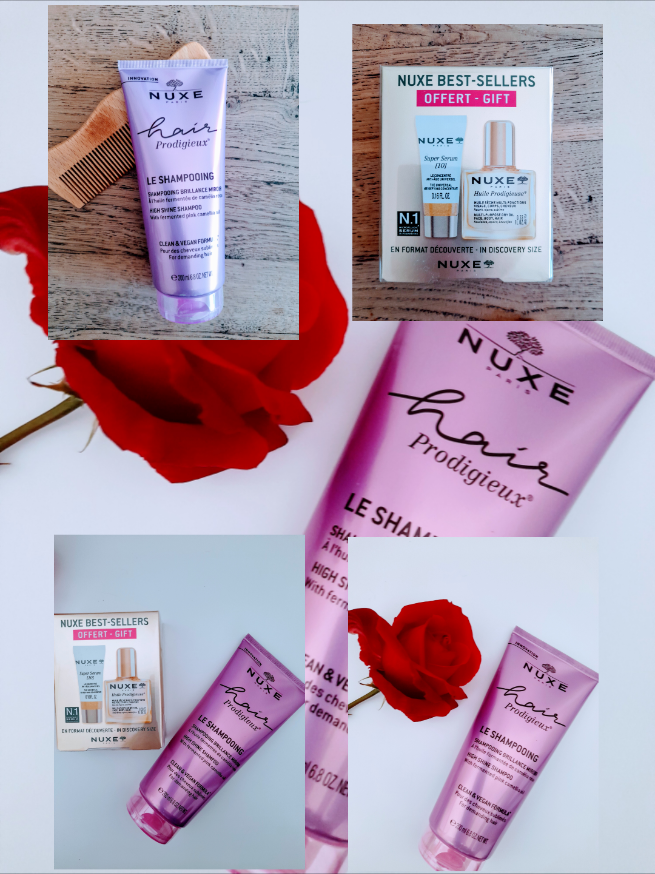 achatpersonnel  Shampooing brillance miroir @nuxe  Shampooing à huile fermentée de camélia rose Pour des cheveux sublimés Petit cadeau offert en format decouverte  Best seller l huile Prodigieuse 10 ml Super sérum anti-âge 5 ml #testeuse #testeuseaddict #shampooing #hair  #cheveux #vegan #sanssilicone #sanssulfates  #huilecamelia #shineshampoo #echantillongratuit  #nuxe #huileprodigieuse #skincare #antiage #prodigiestudio 