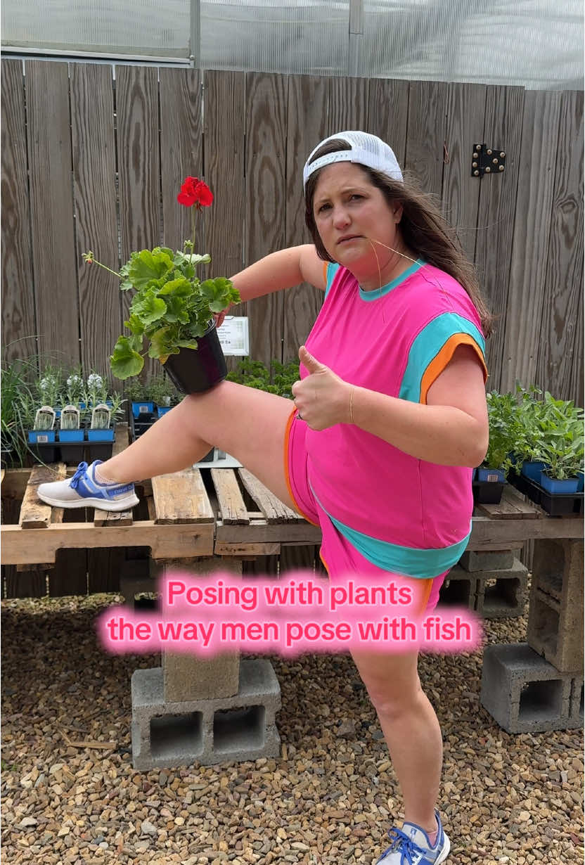 We might be late to the trend, but we couldn’t resist—posing with flowers like men pose with fish! 