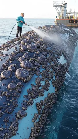Helping Whales Stay Healthy #whalecare #oceancleanup #blueplanet #ecoheroes #sealife #satisfying 