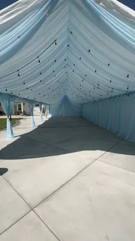 20x50’ Tent FULLY DRAPED WITH BISTRO LIGHTS