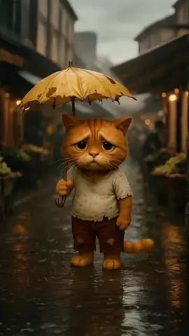 From now on, the orange cat will no longer be sad when it rains. #viral #cat #poorcat #inspiration #catshorts #cartoon 