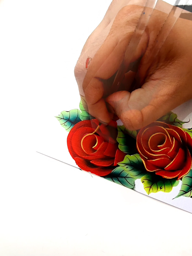 Beautiful Brush Strokes ❤️  Red Roses Mother's Day Greetings #fyp #foryoupage #flowergirl #redroses #mothersday 