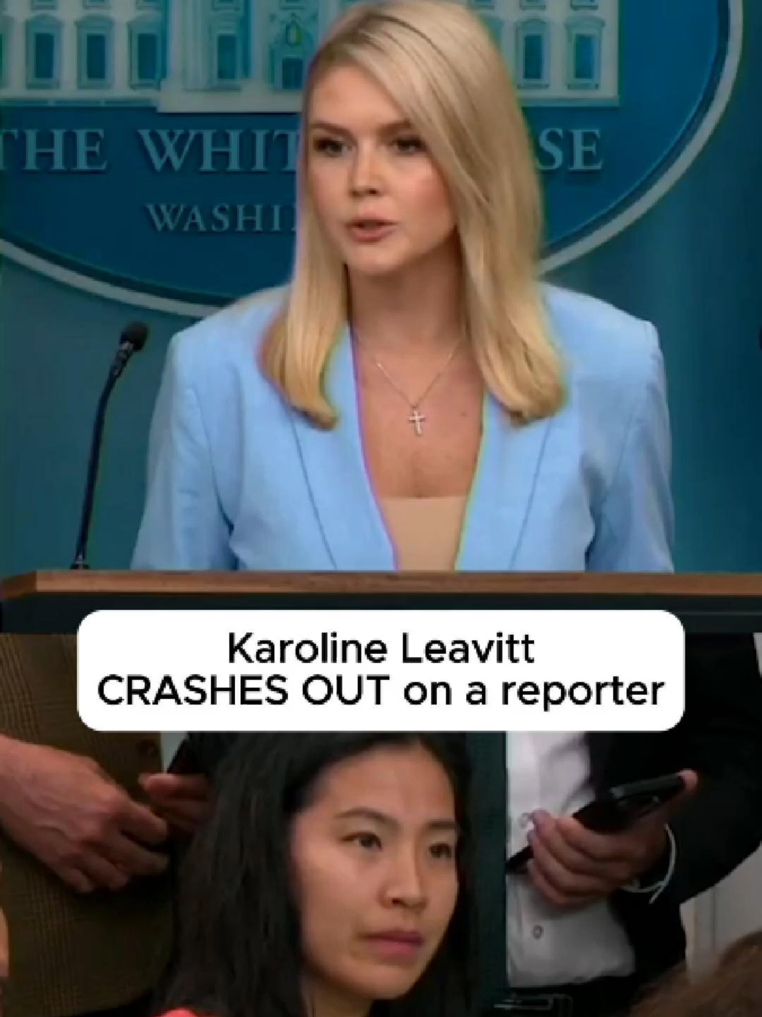 Karoline Leavitt dodges a critical question on child safety, and instead opts to lecturing on executive power #karolineleavitt #fyp #crashout #childsafety