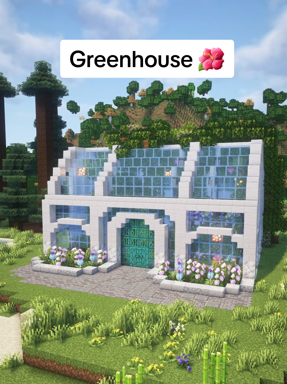 Greenhouse in minecraft 🌺  Tutorial. Rate this 1-10? #Minecraft #minecrafthouse #minecraftbuilding #minecrafttutorial 