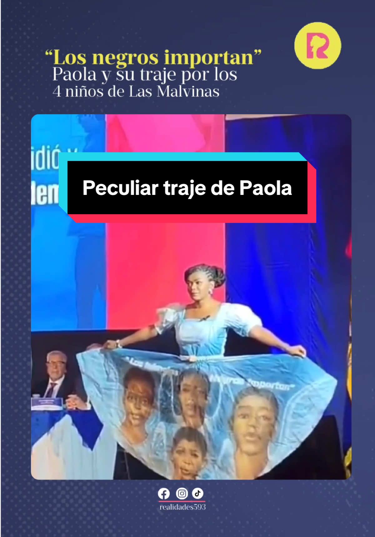 Durante la entrega de las credenciales a asambleístas nacionales por parte del CNE, la legisladora reelecta por la RC, Paola Cabezas, usó un atuendo en homenaje a los cuatro niños de Las Malvinas de Guayaquil que fueron asesinados. #AsambleaNacional #Ecuador #DanielNoboa #VivianaVeloz #AnabellaAzin #PaolaCabezas