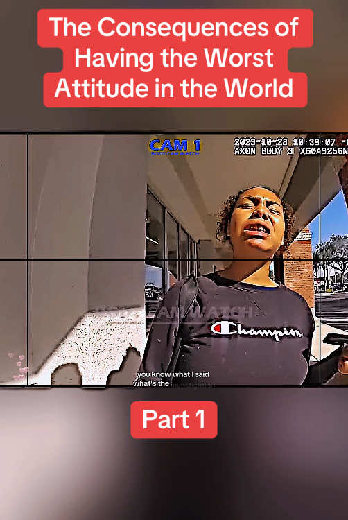 The Consequences of Having the Worst Attitude in the World Part 1  #cops #copsoftiktok #police #policeofficer #bodycam #crime #truecrime #truestory #foryou #fyp