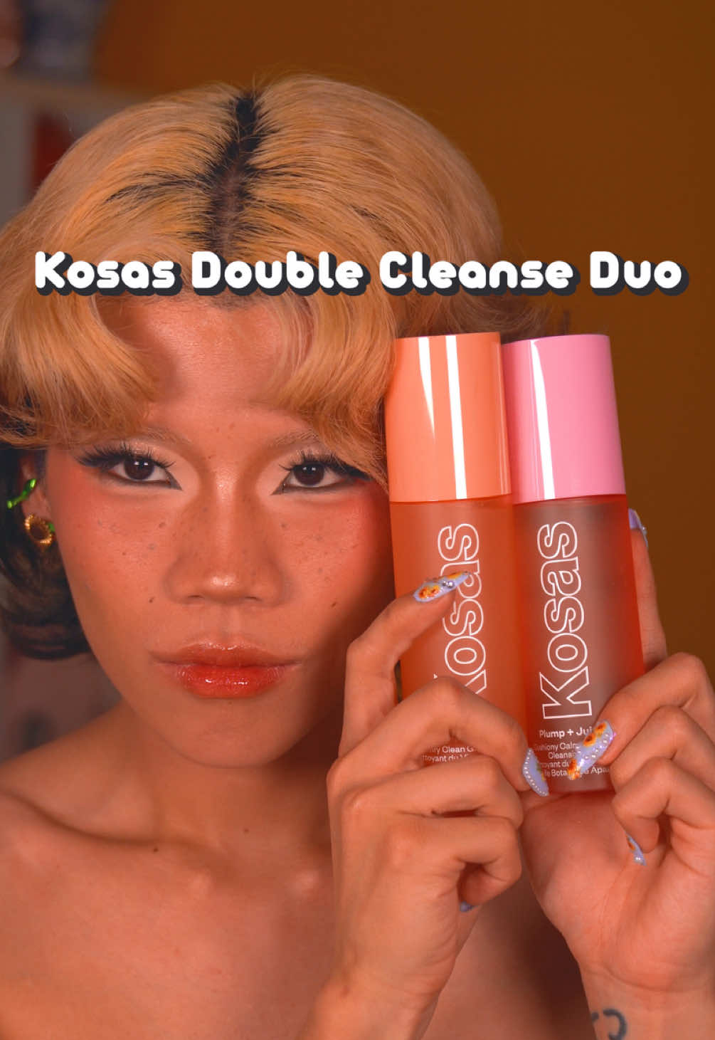 first impressions of the new Kosas Beauty Double Cleanse Duo! @Kosas plump + juicy cleansing oil AND gel cleanser #doublecleansing #kosas #skincareroutine #makeupremoval 