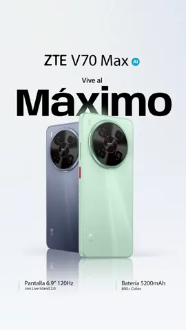 NUEVO | ZTE V70 MAX 💥 ¡El smartphone que lleva tu potencial al MÁXIMO! Resistente a caídas de 1.5 metros 💥, gran batería de 5200 mAh 💪🏻. Pantalla extrema de 6.9