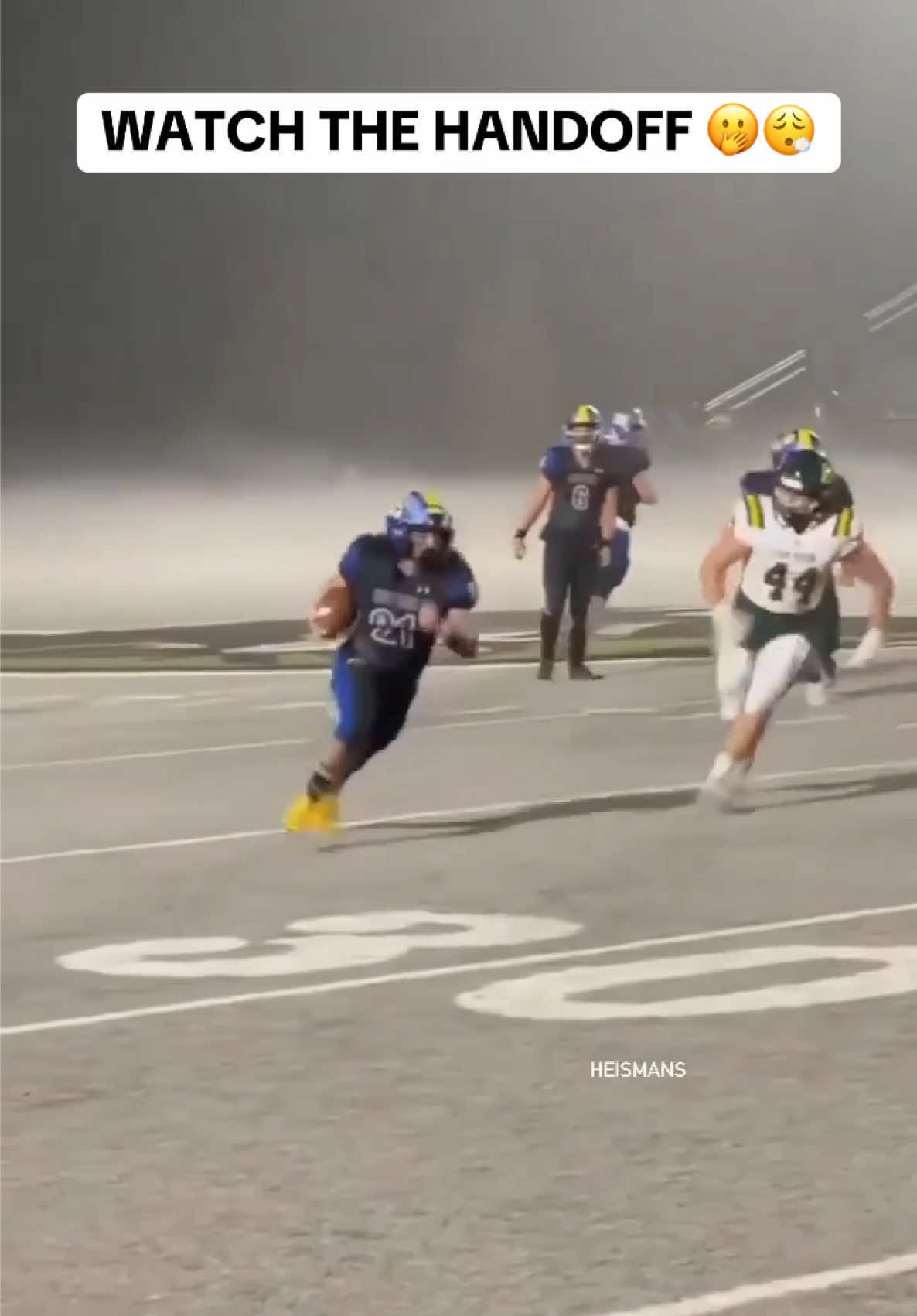 Made this look way too easy 🙌 (via @Heismans) #football #trickplay #handoff #runningback #touchdown #hype #studentsection #teammates #highschoolfootball #highschoolsports #athlete #sports #highlight 