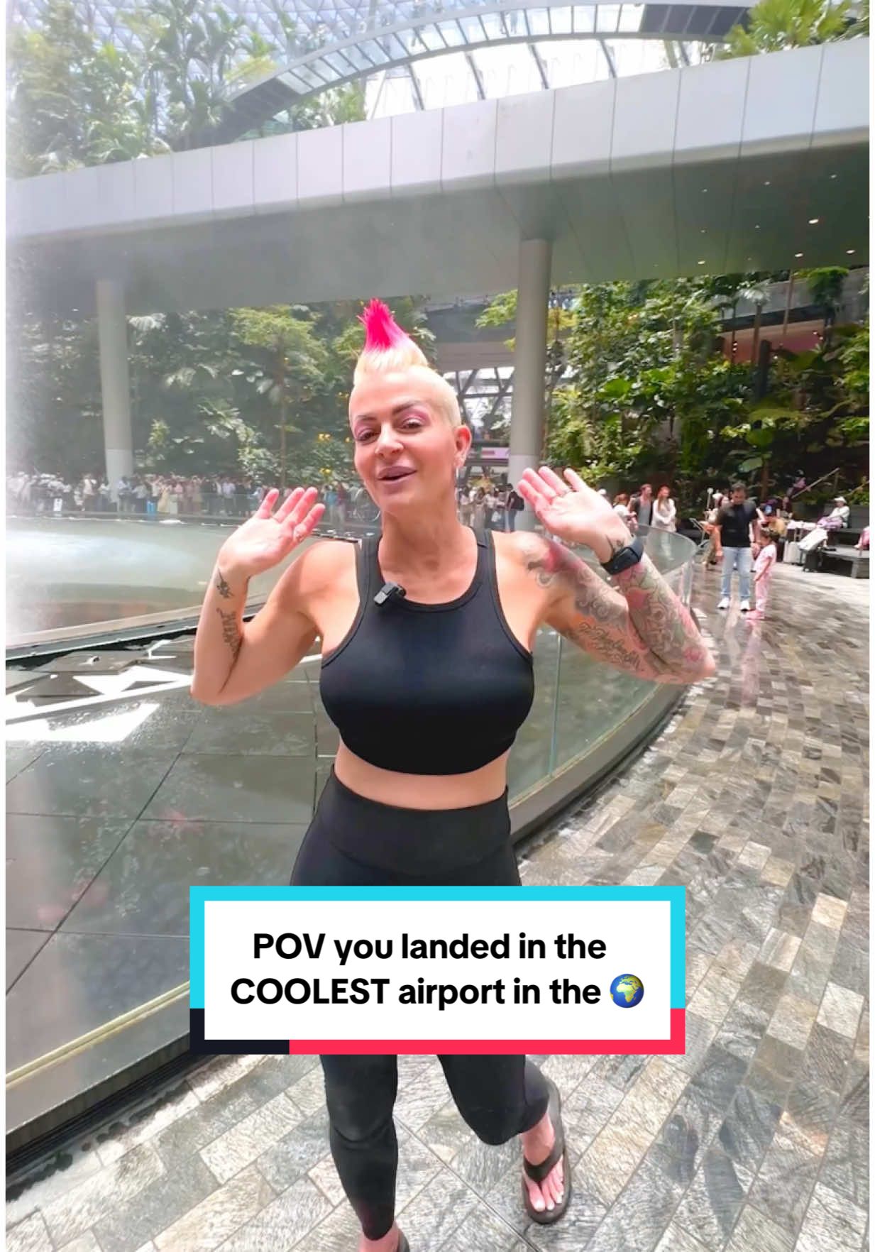 We heard a lot of things about the @Changi Airport in Singapore- When we landed we could not wait to explore and what we found was it was cooler in person and beyond what we could have ever expected🤩 I wish we had more time there so we could do it all!  They had an entire climbing area in the sky, a movie theater, tons of shopping, food, rainforest, waterfall, slides, butterfly garden, bike trails, I mean seriously it was like its own city! I want to plan another trip so we can explore more and actually hang out in Singapore too!  The airport set the bar really high, now it’s time to explore Singapore and share all of its beauty with you🎉 Have you ever seen an airport like this?  @Visit Singapore  #travel #changiairport #singapore #travelvlog #familyvlog #Vlog #familytravel #travelfamily